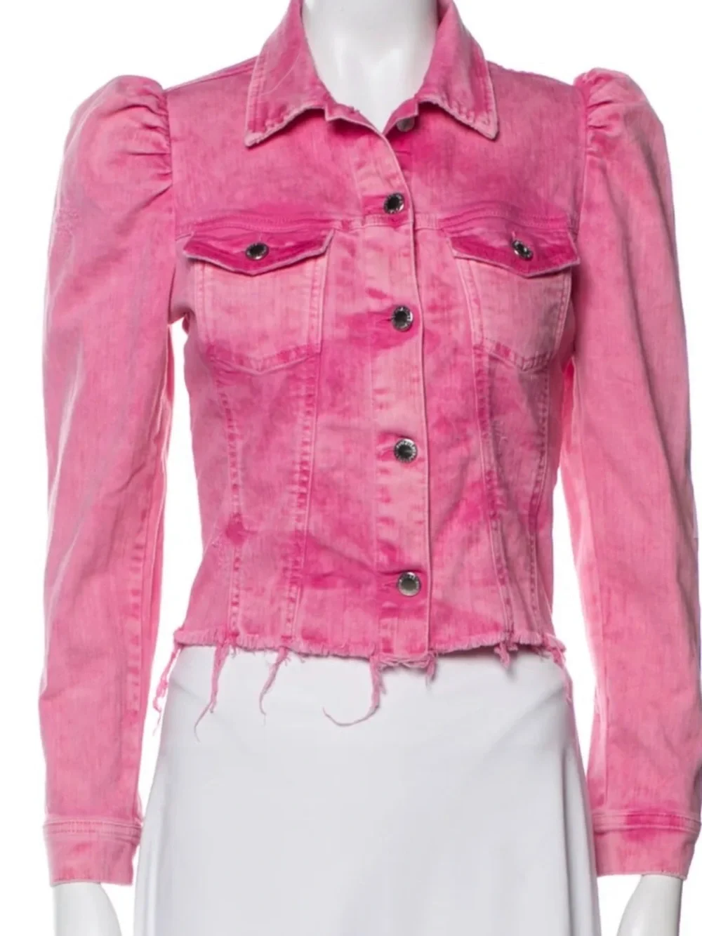 Retrofete pink denim jacket. Size L. Made in Italy